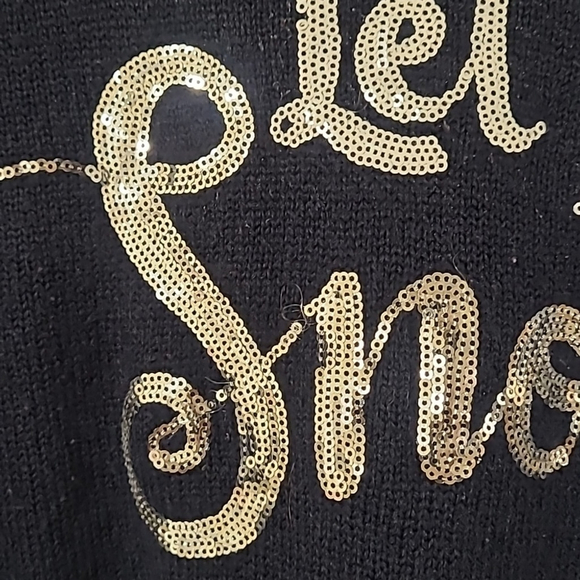 Christmas Let it Snow crewneck sweater navy 100% Acrylic - Picture 4 of 9